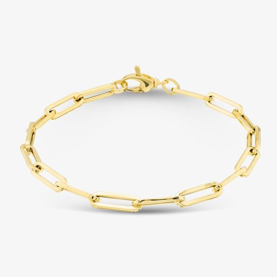 9ct Yellow Gold Elongated Oval Link Bracelet CA017-07