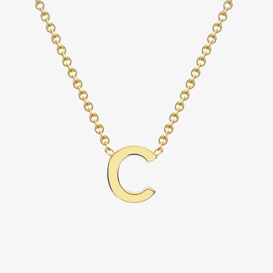 9ct Yellow Gold Mini Initial C Necklace 01.19.0152