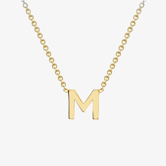 9ct Yellow Gold Mini Initial M Necklace 1.19.0162