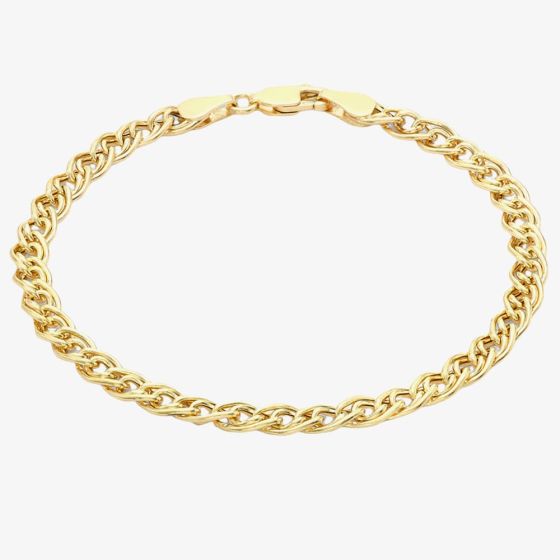 9ct Yellow Gold 7 Inch Double-Hollow-Link Curb Bracelet 1.23.0431