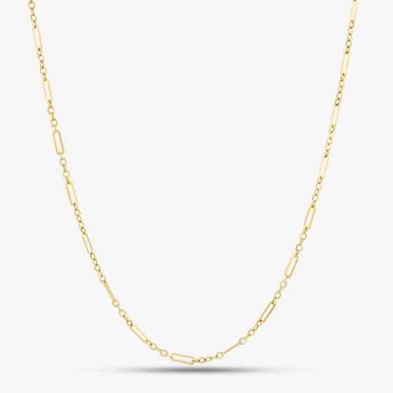 9ct Yellow Gold 18 Inch Fine Oval Link Chain Necklace GN366