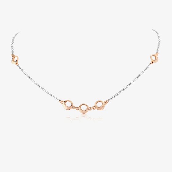 9ct Two Tone Circle Necklet CN944-17