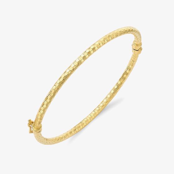 9ct Yellow Gold Diamond Cut Bangle 111225147593