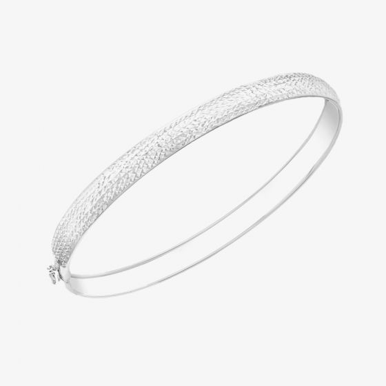 9ct White Gold 5.5m Diamond-Cut Bangle 5.32.0779
