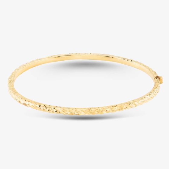 9ct Yellow Gold Diamond Cut Bangle BN336