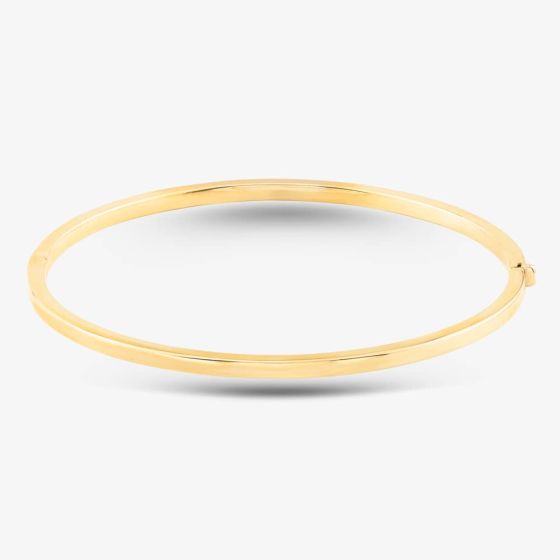 9ct Yellow Gold Plain Oval Hinged Bangle BN375