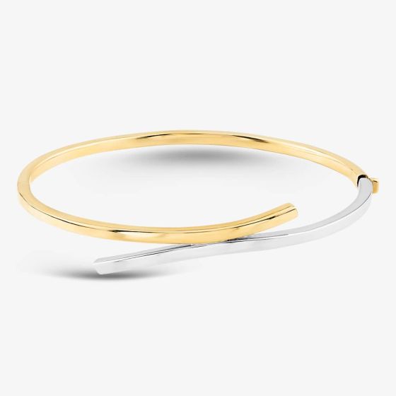 9ct Yellow Gold Two Colour Crossover Bangle BN488
