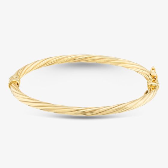 9ct Yellow Gold Twist Oval Baby Bangle 1.36.0071