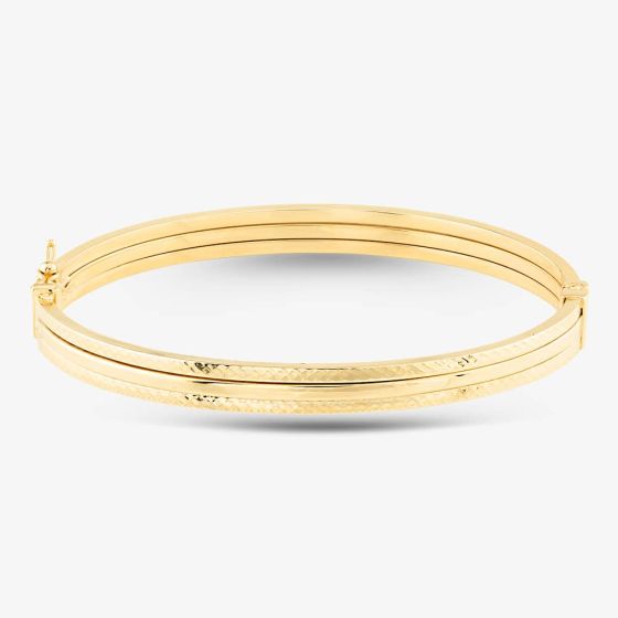 9ct Yellow Gold 3 Line Hinged Bangle 1.31.1753