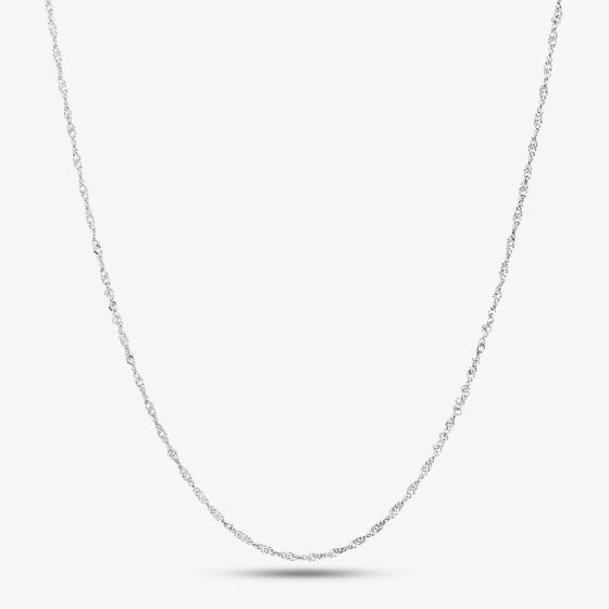 9ct White Gold 18 Inch Twist Curb Chain 5-13-1614