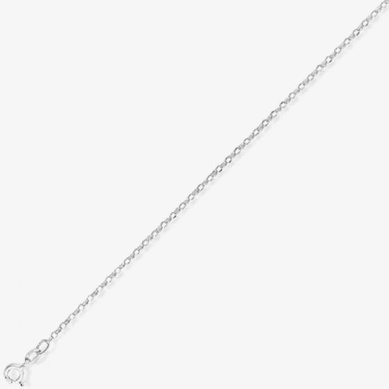 9ct White Gold Diamond Cut Oval Necklace CN740-18