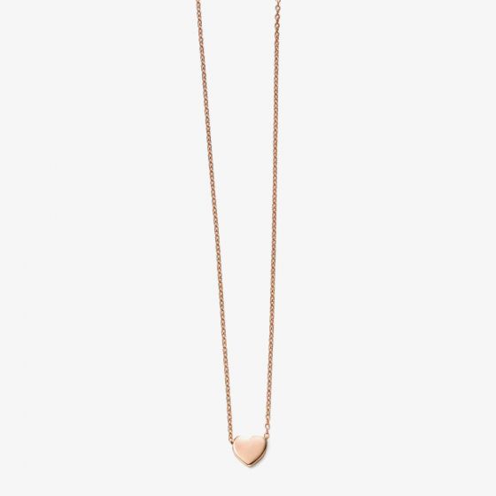 9ct Rose Gold Heart 17 Inch Necklace GN235