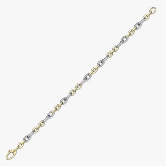 9ct Two Colour Gold Fancy Bracelet BR502-07