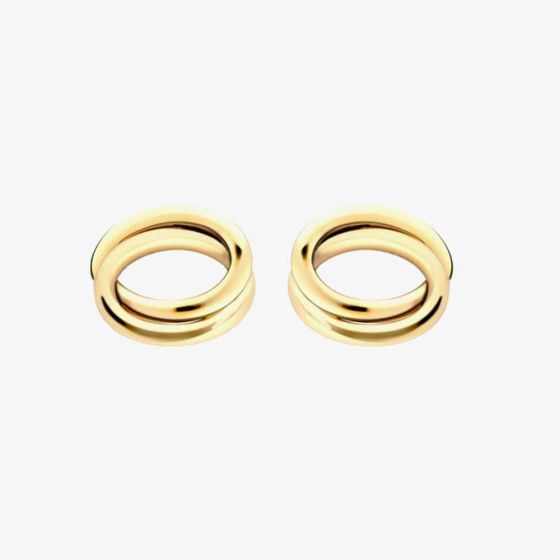 9ct Yellow Gold Crossover Oval Stud Earrings 1.55.6629