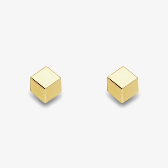 9ct Yellow Gold 4mm Cube Stud Earrings 120125117005