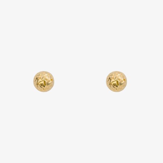 9ct Yellow Gold Texture Ball Stud Earrings GE2426