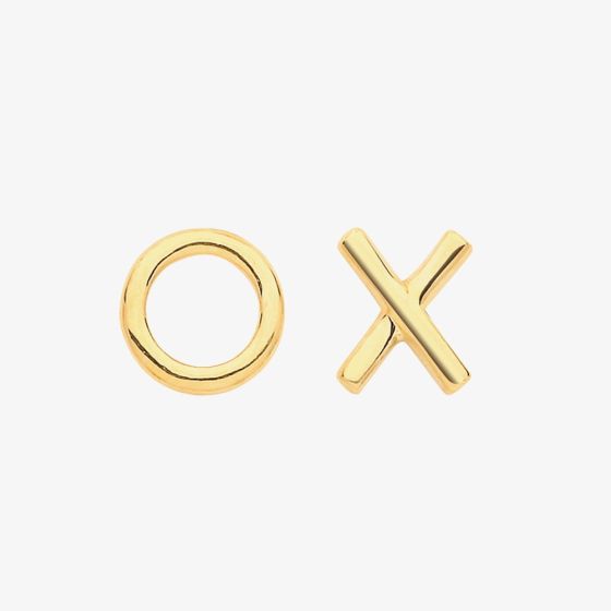 9ct Yellow Gold XO Stud Earrings ES655
