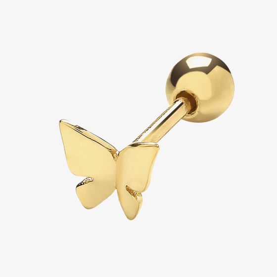 9ct Yellow Gold Butterfly Cartilage Stud Earring ES1909