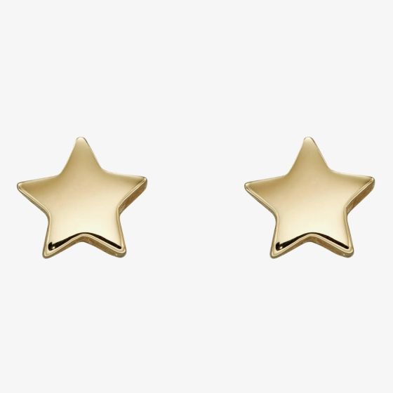 9ct Yellow Gold Small Star Stud Earrings GE2366
