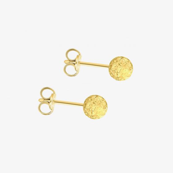 9ct Gold 4mm Faceted Ball Stud Earrings 1.55.8009