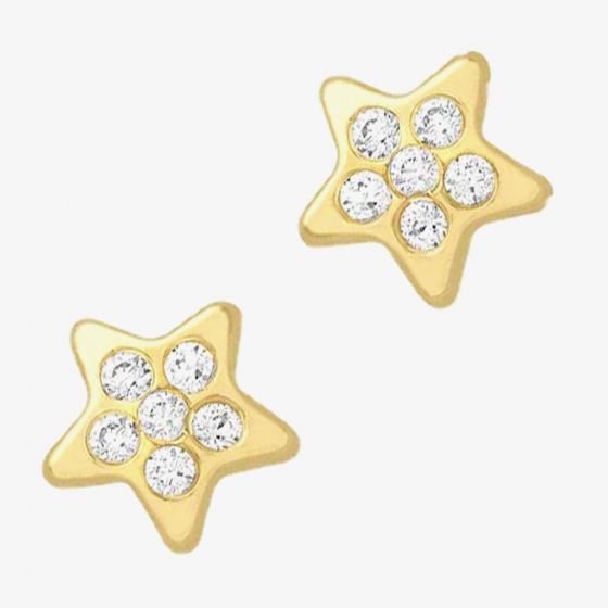 9ct 6mm Cubic Zirconia Star Stud Earrings 1.58.8969