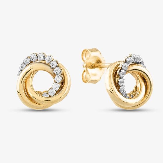 9ct Cubic Zirconia Open Knot Studs SE569