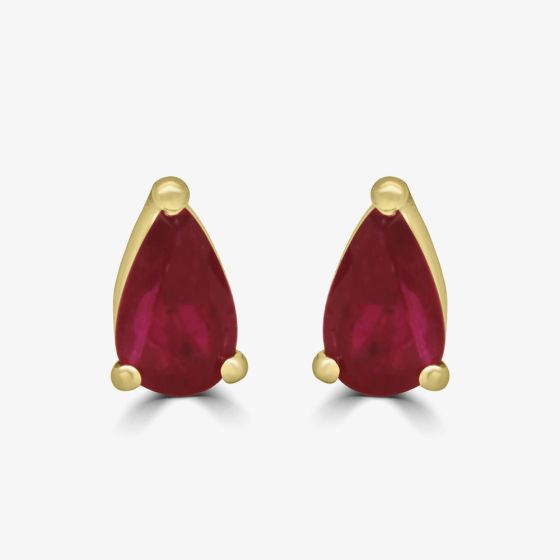 9ct Yellow Gold 0.50ct Pear Cut Ruby Stud Earrings WWW2048