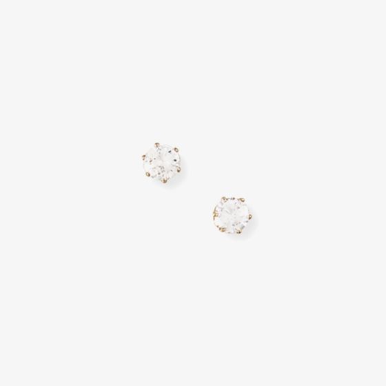 9ct Yellow Gold White Cubic Zirconia Stud Earrings 120325149508