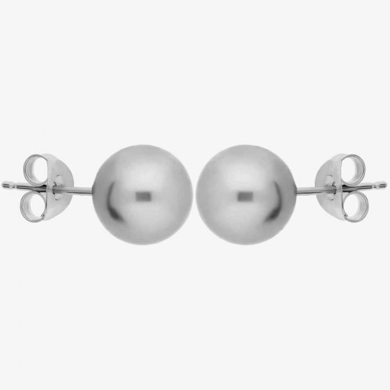 9ct White Gold 8-8.5mm Grey Freshwater Pearl Stud Earrings EOZ110RF-G