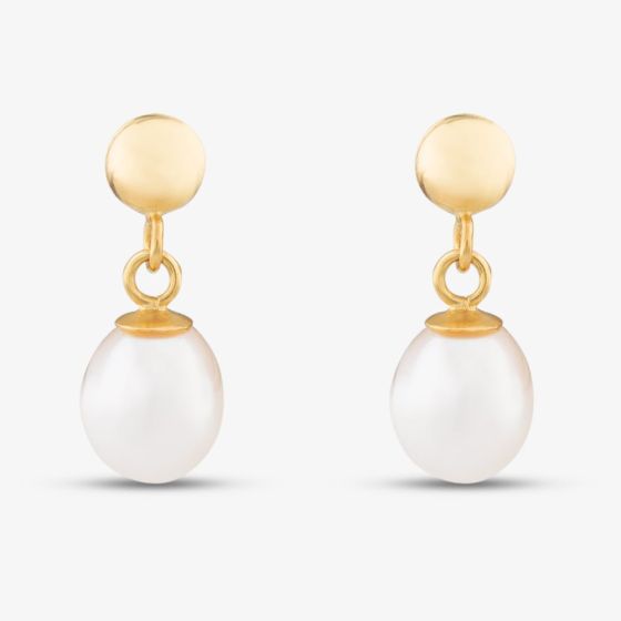9ct Yellow Gold Freshwater Pearl Dropper Earrings 1.58.7979