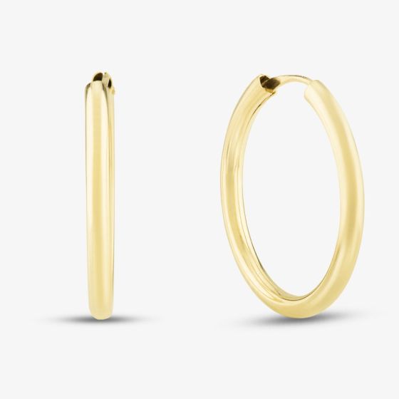 9ct Yellow Gold 22.5mm Hollow-Tube Hoop Earrings 1.51.2579