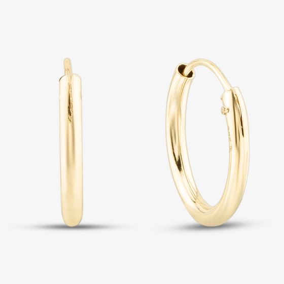 9ct Yellow Gold 13mm Sleeper Hoop Earrings 1.53.9829
