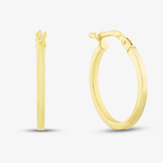 9ct Yellow Gold Square Tube Hoop Earrings ER579