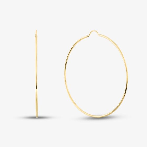 9ct Yellow Gold 50mm Plain Hoop Earrings 1.51.3170