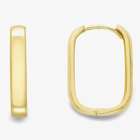 9ct Gold Square Huggie Hoop Earrings 120525114403