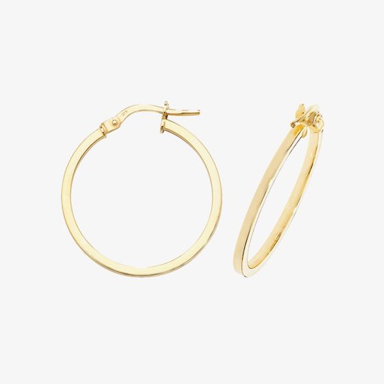 9ct Yellow Gold 20mm Hoop Earrings ER1007-20