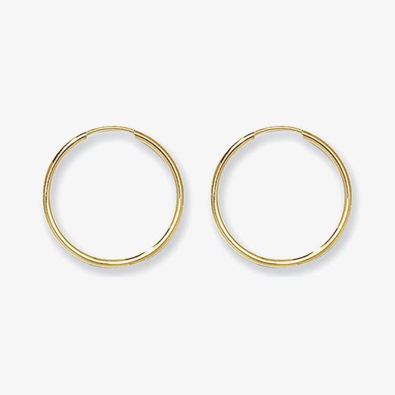 9ct Yellow Gold 18mm Sleeper Hoop Earrings ES112