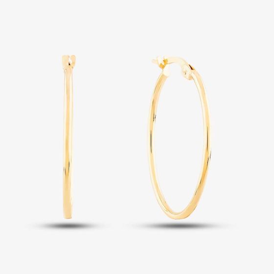 9ct Yellow Gold Oval Hoop Earrings ST-ER584