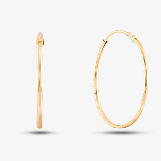 9ct Yellow Gold Sleeper Hoop Earrings SE929