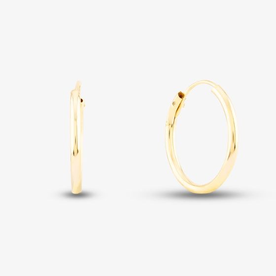 9ct Yellow Gold Sleeper Hoop Earrings 1.53.9799