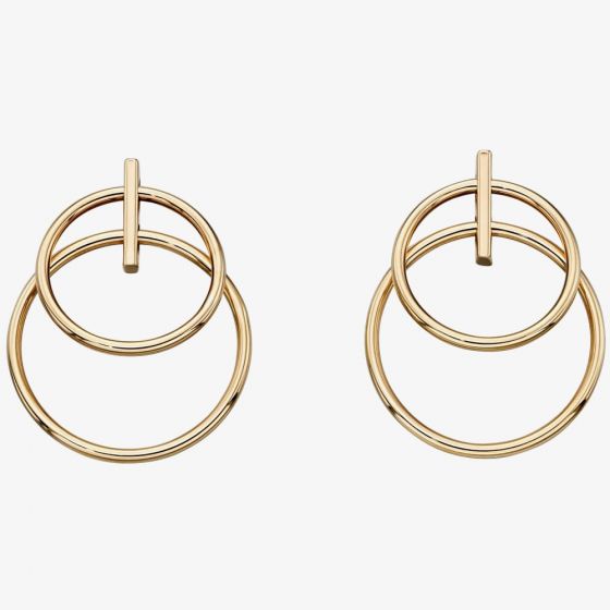  9ct Gold Double Circle Earrings GE2160