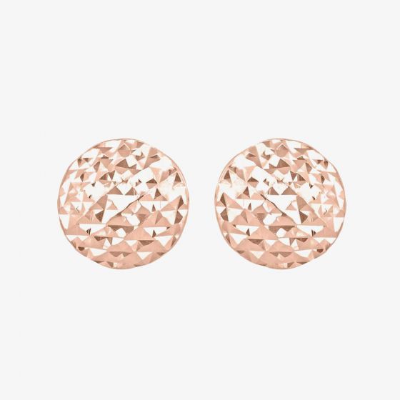 9ct Rose Gold Pyramid Button Stud Earrings 5.55.7112