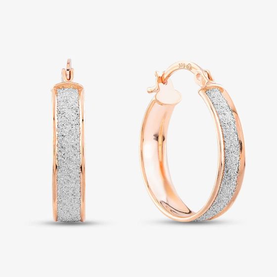9ct Rose Gold Stardust Hoop Earrings 5.51.1019