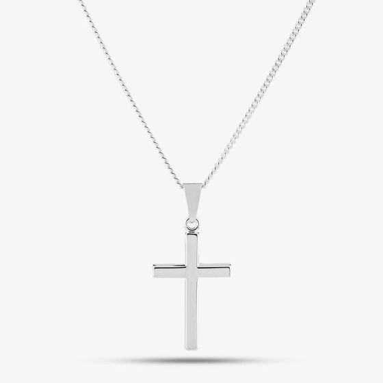 Silver Plain Cross and Chain SCS21