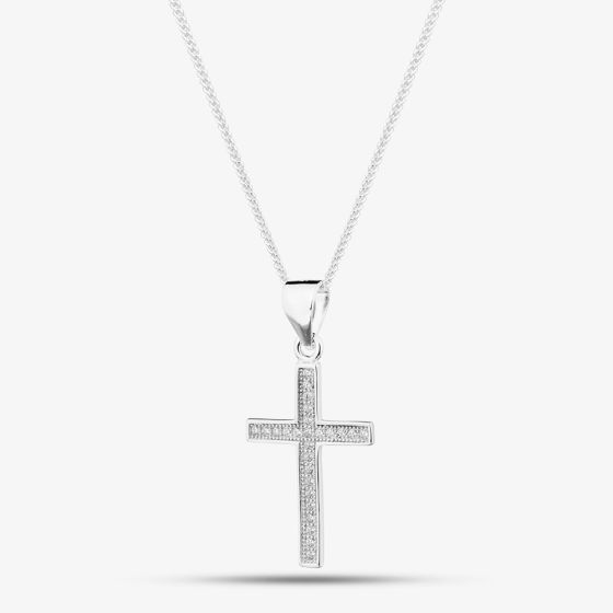 Silver & Crystal Cross Pendant 13851 N2326