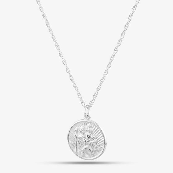 Silver Round St. Christopher Necklace XSCHR3-S10R18