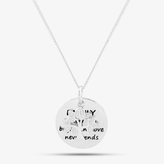 Sterling Silver Stone Set Family Tree Pendant 8.68.4239