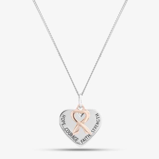 Sterling Silver Rose Gold Tone Heart Necklet 8.68.4199