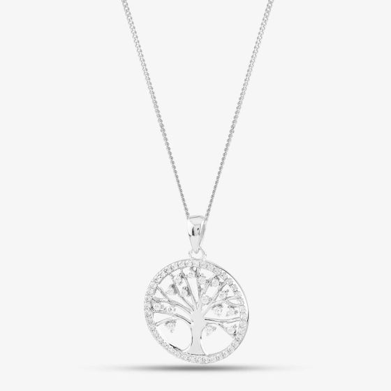 Sterling Silver Cubic Zirconia Tree of Life Necklace 8.68.4619