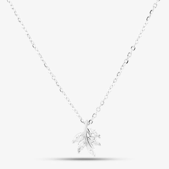 Sterling Silver Cubic Zirconia Leaf Pendant N611091